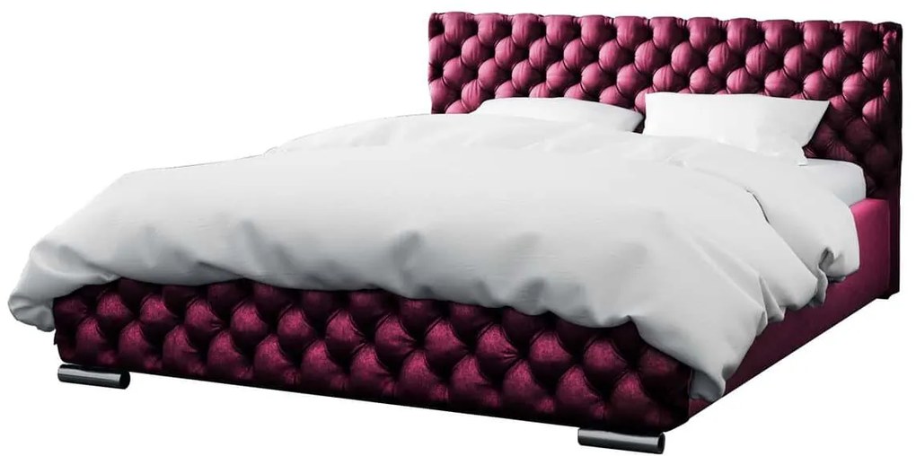 Supermobel Pat tapiţat FARO + saltea DE LUX, 180x200, gloss velvet 1205