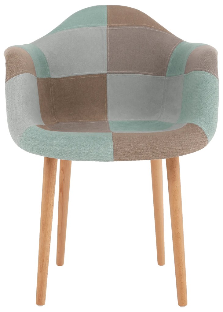 Fotoliu de design, patchwork/mentol/maro/fag, KADIR NEW TIP 5