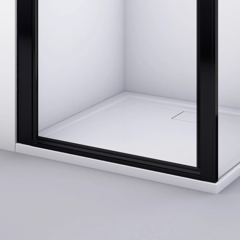 Usa batanta de dus in nisa, 900 mm, negru mat, Ronal Divera 900 mm