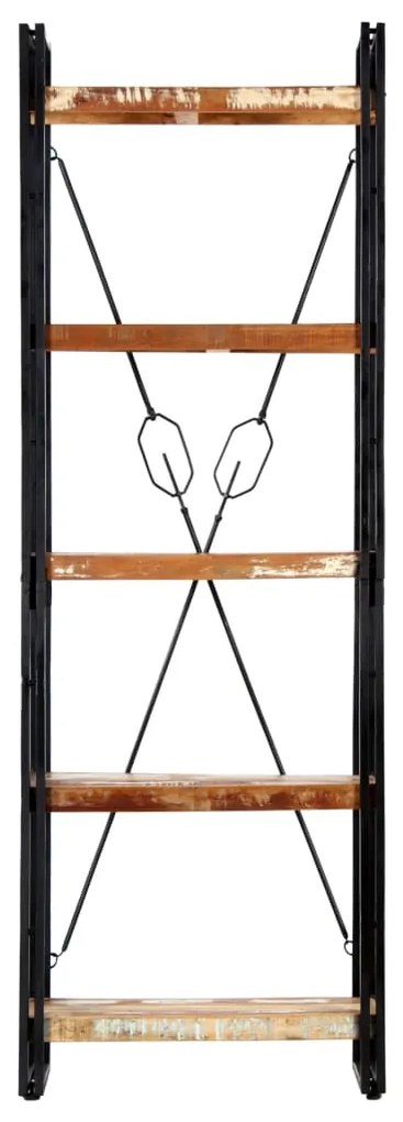 286585 vidaXL Bibliotecă cu 5 rafturi, 60 x 30 x 180 cm, lemn masiv reciclat