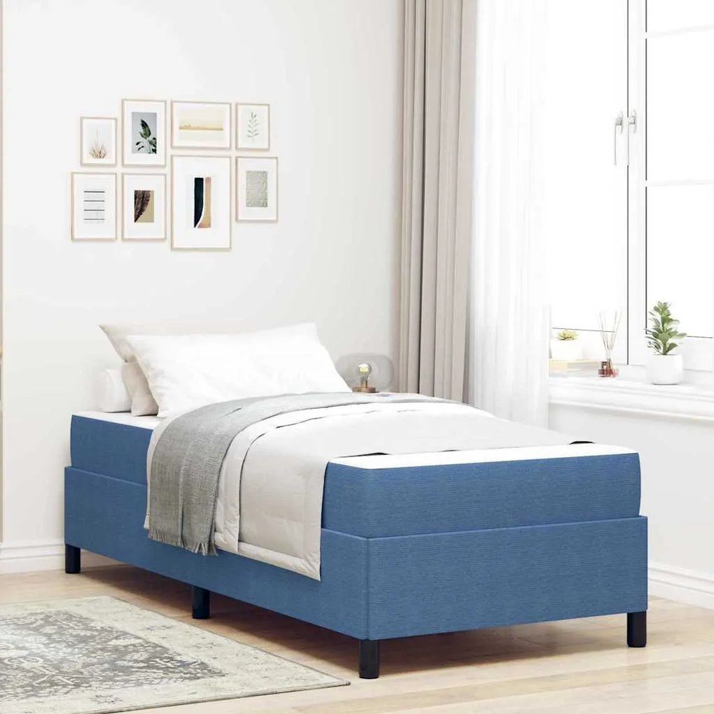 vidaXL Cadru de pat albastru 90 x 190 cm Țesătură de catifea