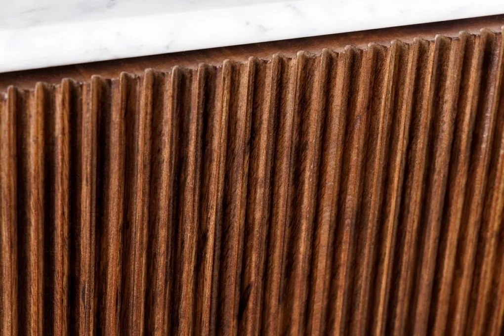 Comoda TV design retro, Lemn, Marmura alba, GATSBY 170cm