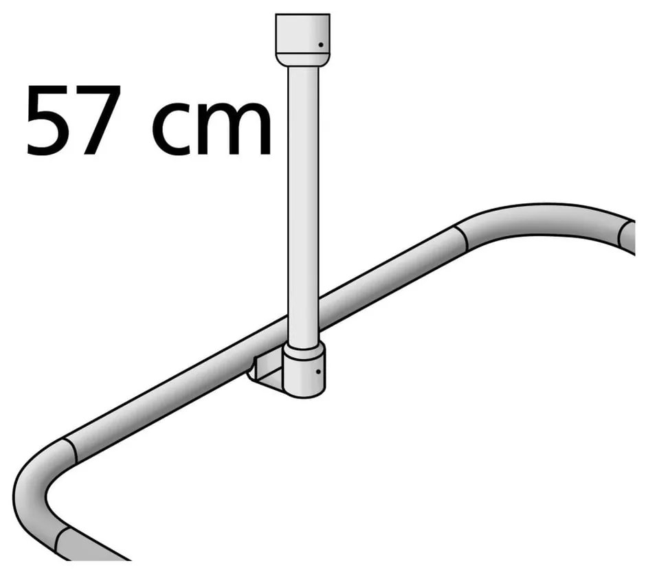 Suport de tavan alb pentru perdea de duș 57 cm - Wenko