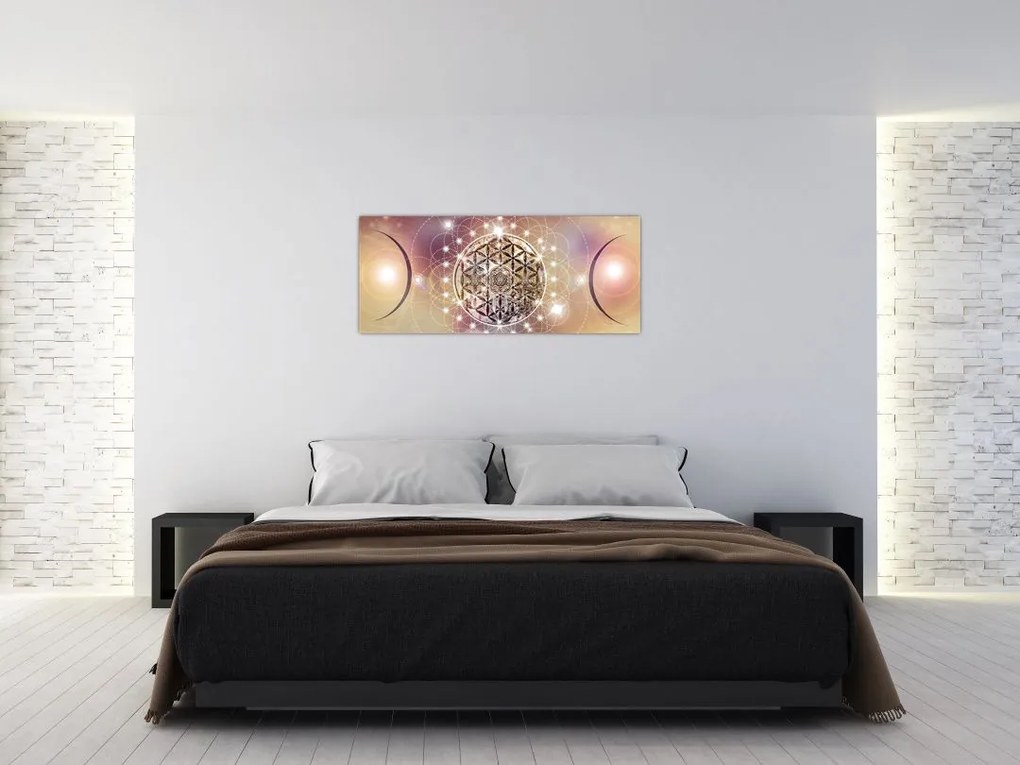 Tablou - Mandala cu elemente (120x50 cm)