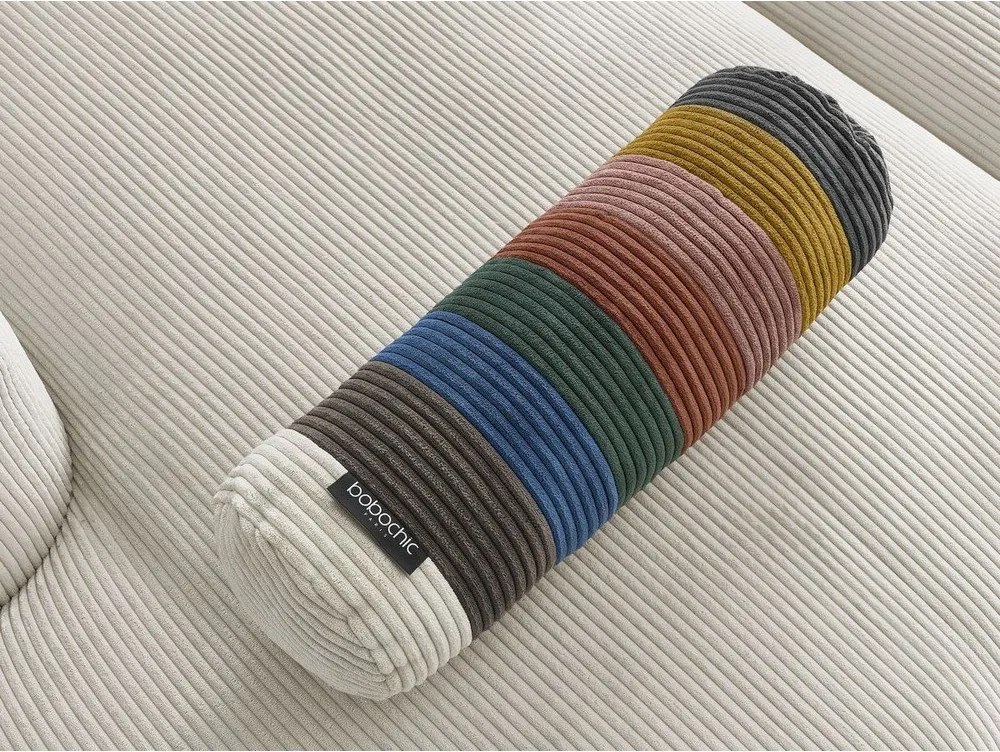 Canapea bej cu tapițerie din catifea reiată 250 cm Belair – Bobochic Paris