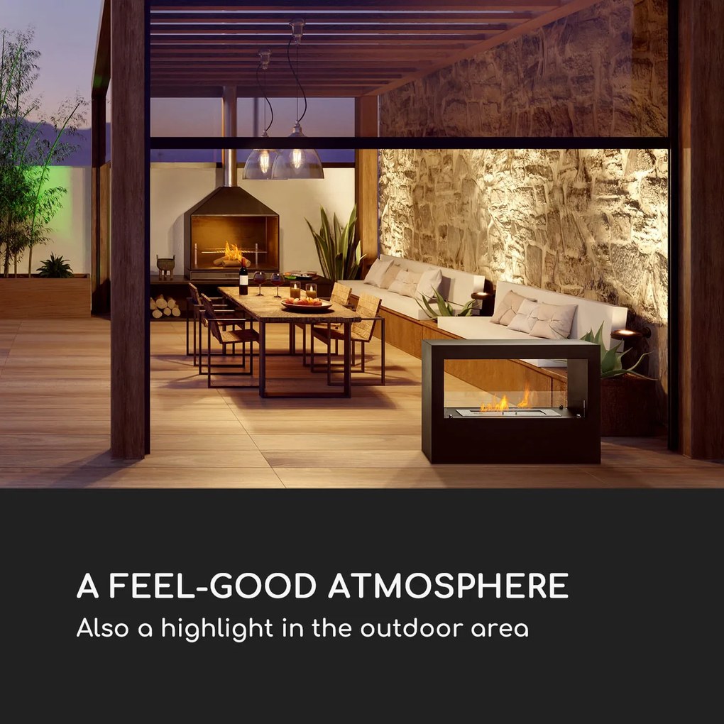 Blumfeldt Fiamme Scoppi, șemineu cu etanol, arzător din oțel inoxidabil, 3 litri, durata de ardere 5-6 ore