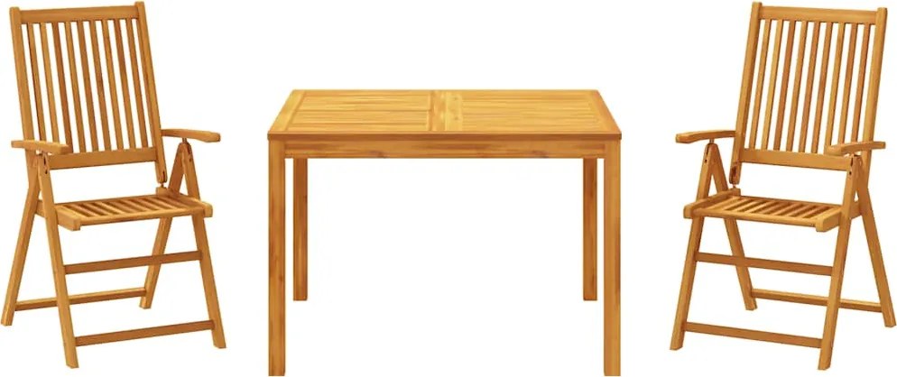 vidaXL Set mobilier de grădină, 3 piese, lemn masiv de acacia