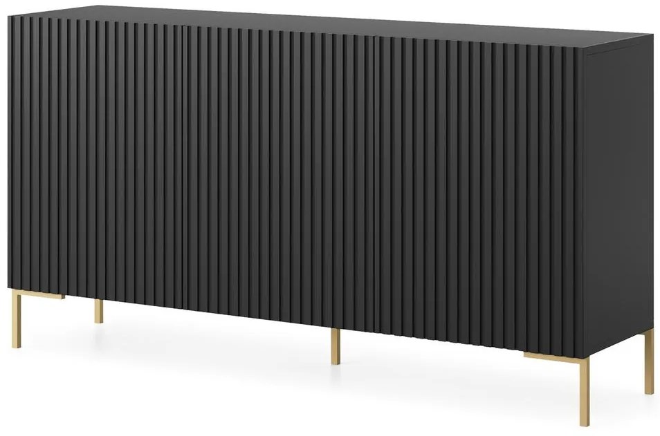Comodă Lamellito L1  (negru + auriu). 1098828