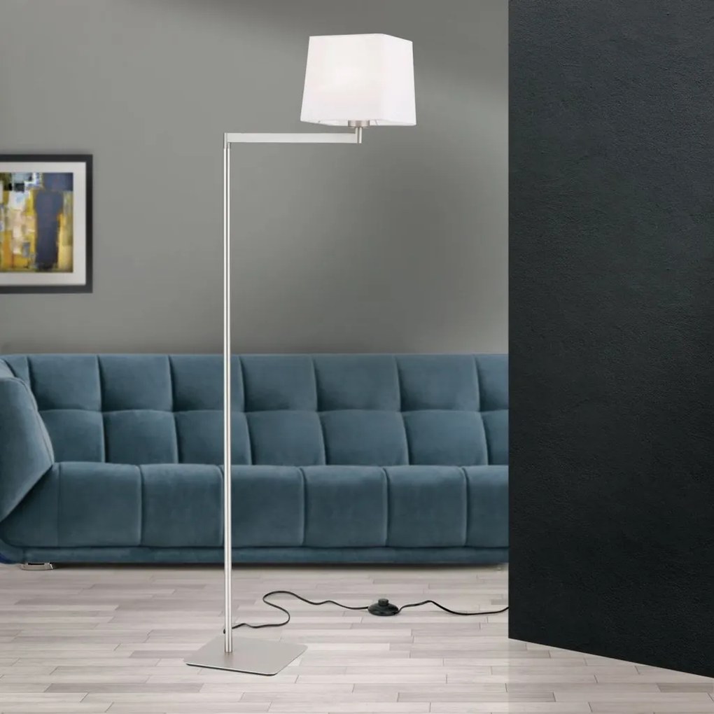 Lampadar/Lampa de podea pivotanta CARLTON nickel/alb