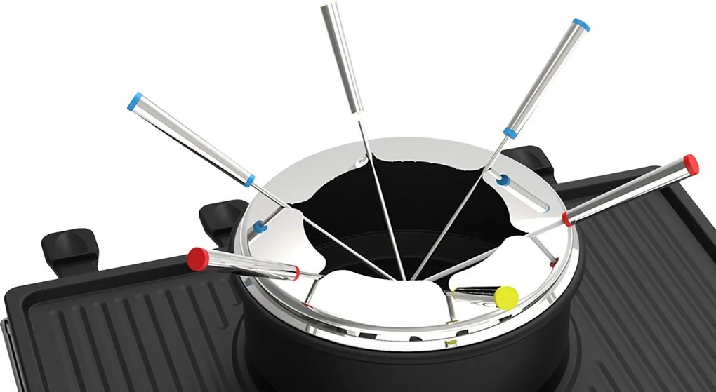 Gratar electric cu fondue Zilan ZLN8856, raclette, putere 1400 W, indicator luminos