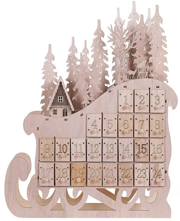 Decor de exterior sanie și calendar Impza (lemn deschis). 1080398