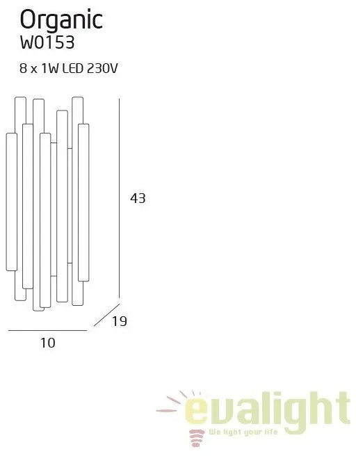 Aplica perete LED design Premium Class Quality ORGANIC CROM W0186 MX