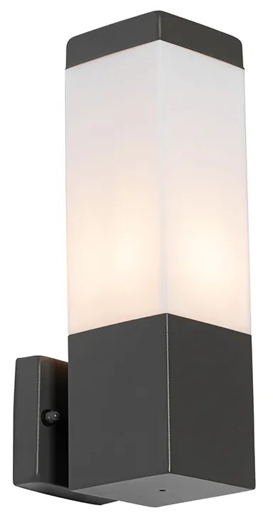 Lampă de perete exterioară modernă gri închis cu opal - Malios