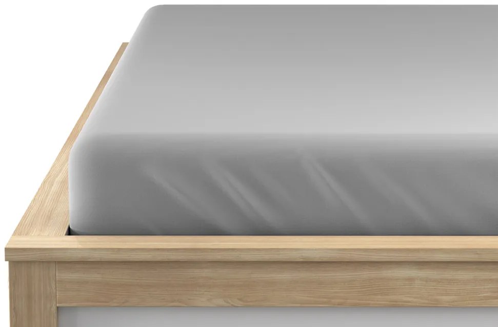 Cearsaf Jersey EXCLUSIVE cu elastic 90x200 cm gri deschis