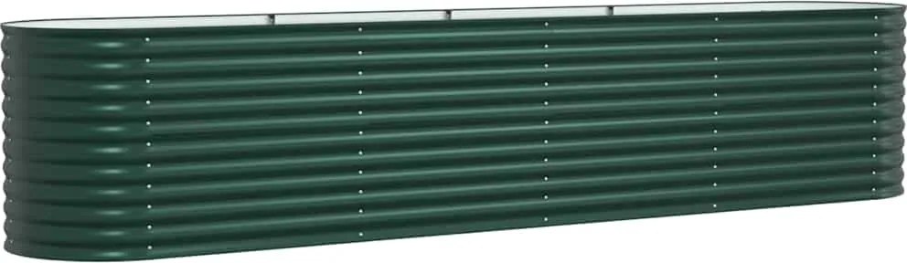 vidaXL Pat ridicat Verde 400 x 80 x 81 cm Oțel