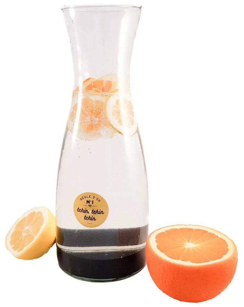 Carafa pentru Limonada sticla transparenta si negru ,1 Litru