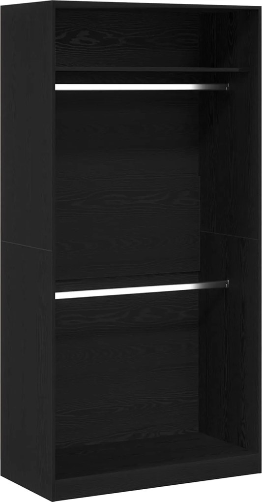 vidaXL Dulap cu raft Stejar Negru 100 x 50 x 200 cm Lemn compozit