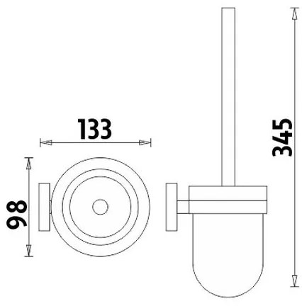 Perie de toaletă de perete NIMCO UN 13094WN-26 UNIX sticlă mată/crom lucios