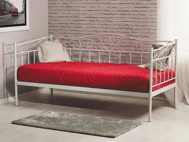 Pat metalic Birma alb 90x200 cm