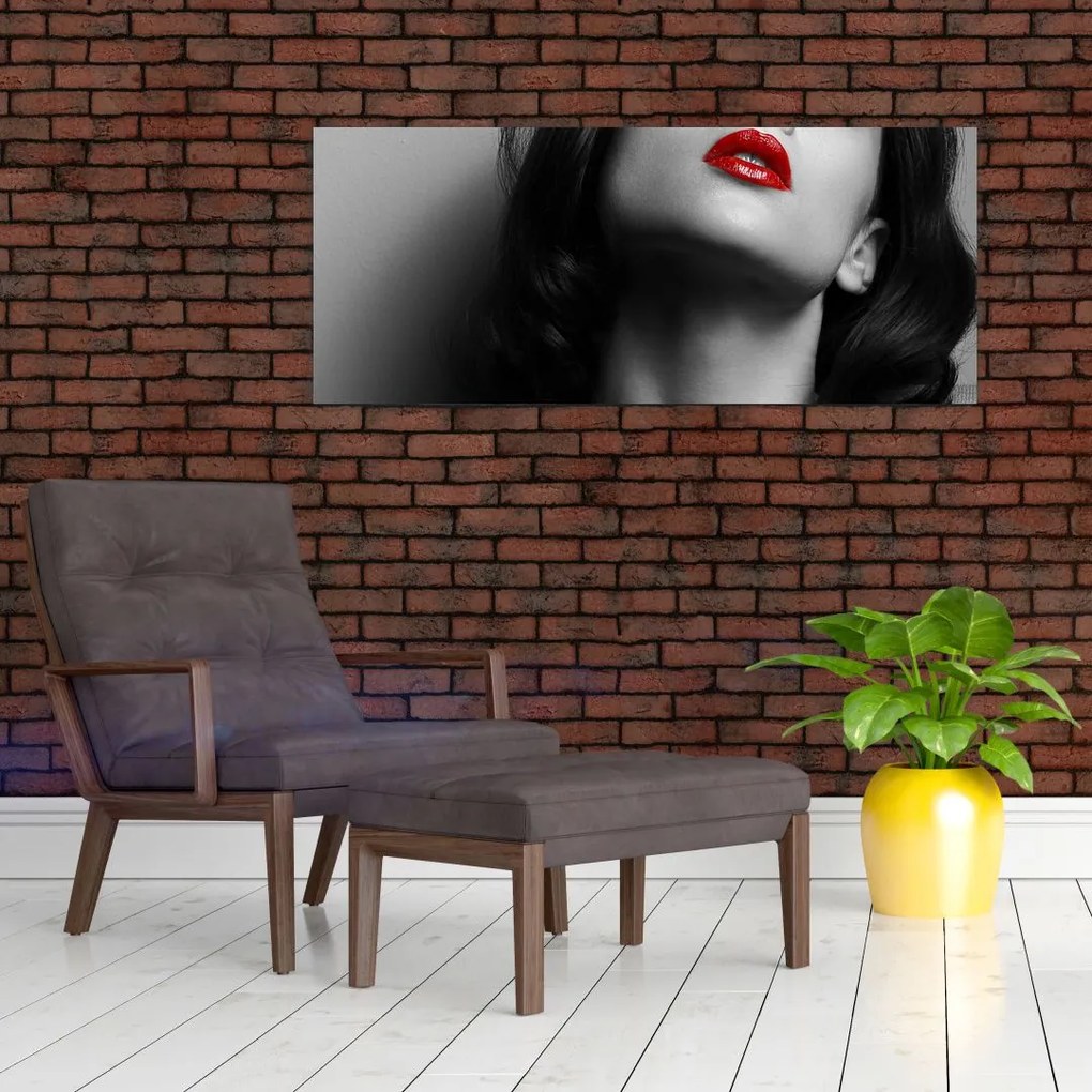 Tablou - Portretul unei femei cu ruj roșu (120x50 cm)