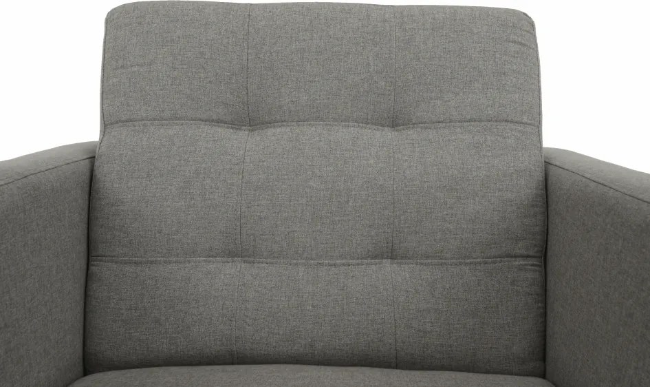 Fotoliu complet tapiţat, material textil gri, AMEDIA