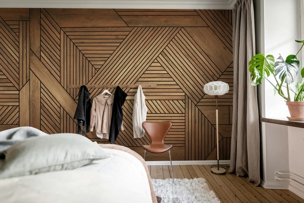 Tapet Wooden Art Bold, Teak, Rebel Walls