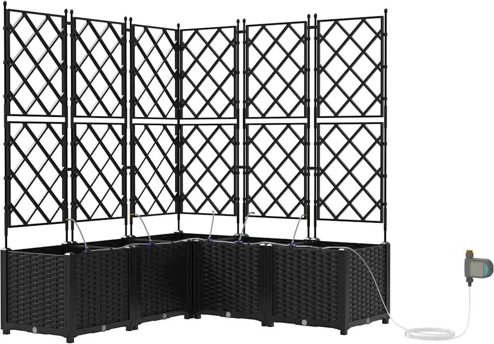 vidaXL Vază pentru Grădină 5 pcs Negru Oțel