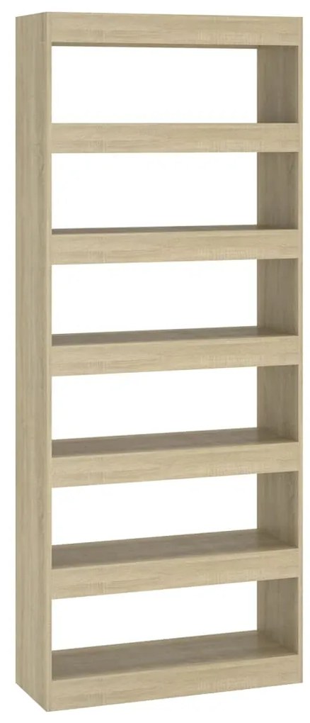 811730 vidaXL Bibliotecă/Separator cameră, stejar sonoma, 80x30x198 cm, PAL