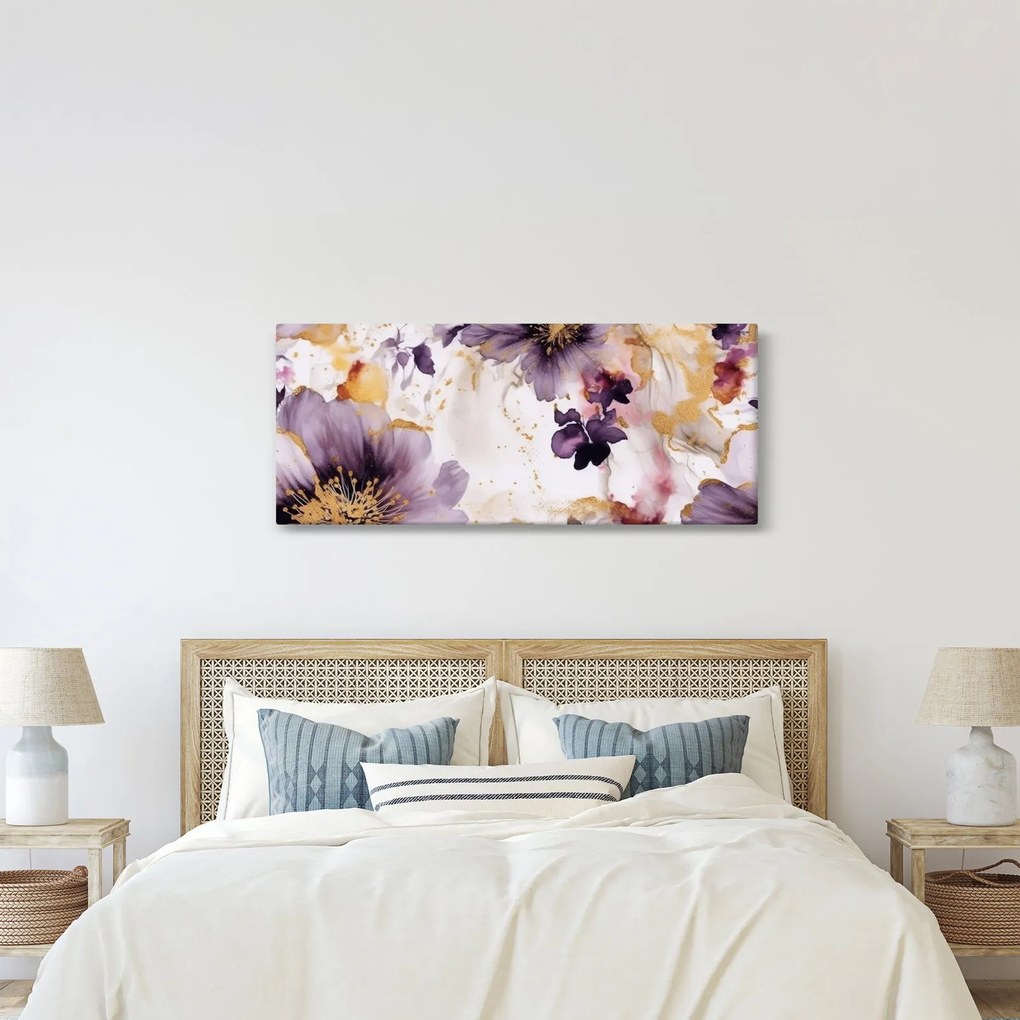 Tablou - Acuarelă flori (120x50 cm)