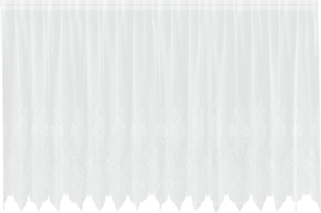 vidaXL Cortină din Dantelă cu perdele Alb 140 x 400 cm Poliester