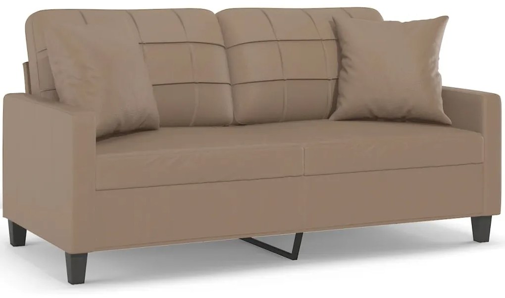 3152960 vidaXL Canapea cu 2 locuri, perne&pernuțe cappuccino 140 cm piele eco