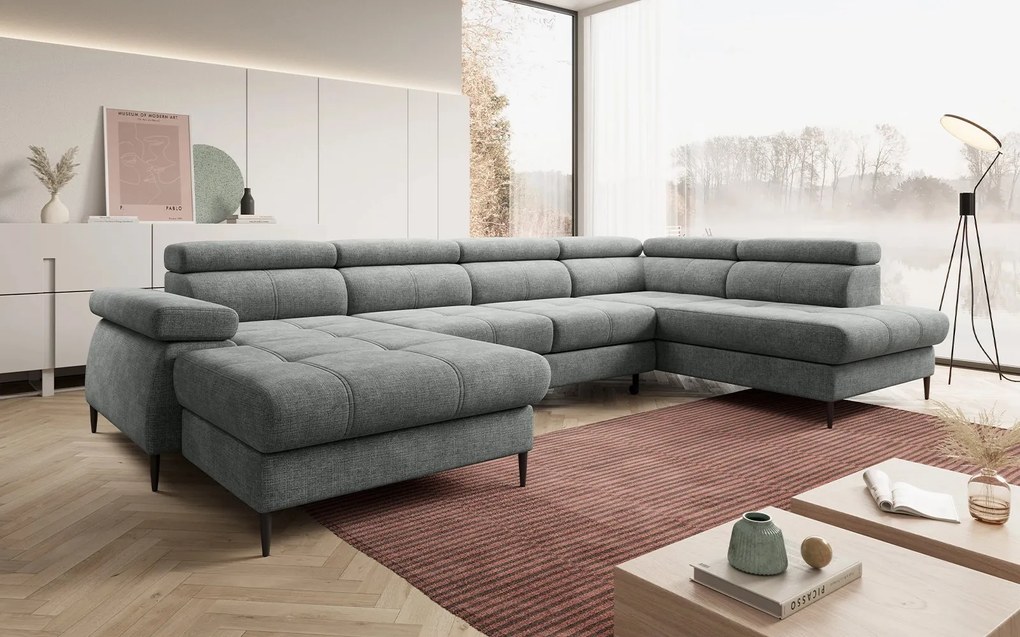 Colțar lemn masiv Cordoba III extensibil, 346 × 203 × 76 cm - Stânga