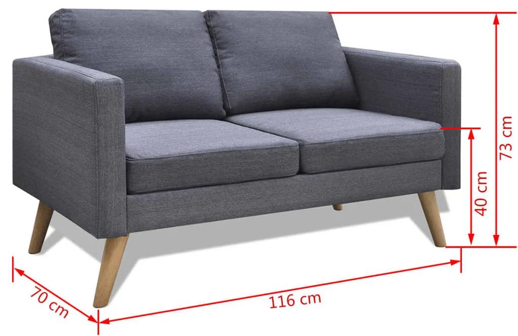 Canapea cu 2 locuri, material textil, gri inchis Morke gra, Canapea cu 2 locuri