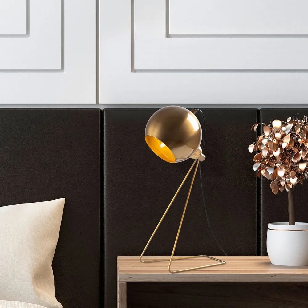 Veioză arămie cu abajur din metal (înălțime 45 cm) Oala – Opviq lights