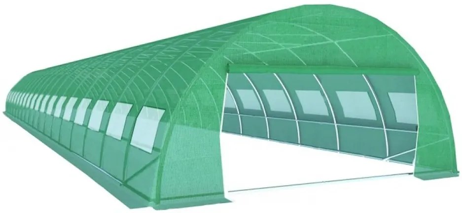 Solar de grădină, 6x18 m, 108 m², cadru din oțel, țeavă galvanizată, folie PE armată, 36 ferestre rulante, rezistent la UV, impermeabil, Verde, GH618,