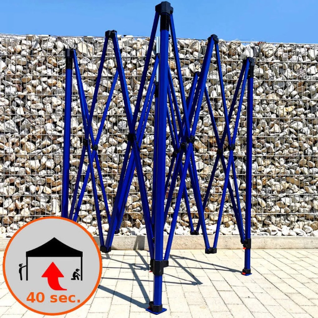 Pavilion 3x3 m, cadru din oțel cu 3 pereți: cort de lucru pentru meșteșugari - cu 3 pereți - Bej