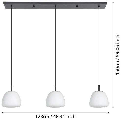 Lustră pe cablu Eglo 390202 BALMES 3xE27/40W/230V