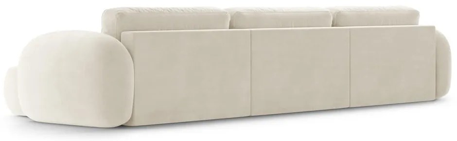 Colțar crem extensibil/cu spațiu de depozitare cu tapițerie din catifea (în formă de "U") Tonale – Cosmopolitan Design