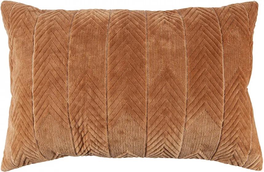 Perna decorativa dreptunghiulara maro din catifea 40x60 cm Fallon Woood