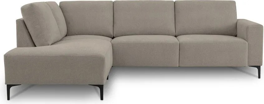 Colțar maro deschis cu tapițerie din chenille (cu colț pe partea stângă/în formă de ”L”) Fabian – Scandic