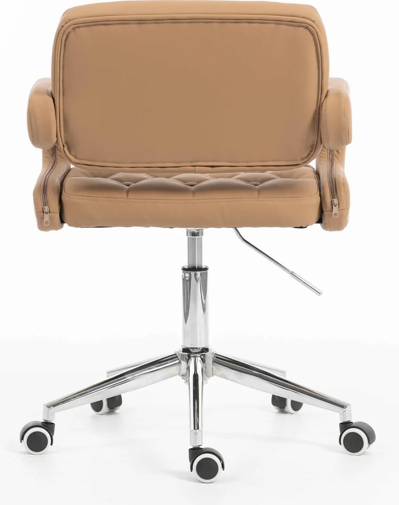 HR8403K Scaun Caramel Piele Ecologica Premium Soft cu Bază Cromata