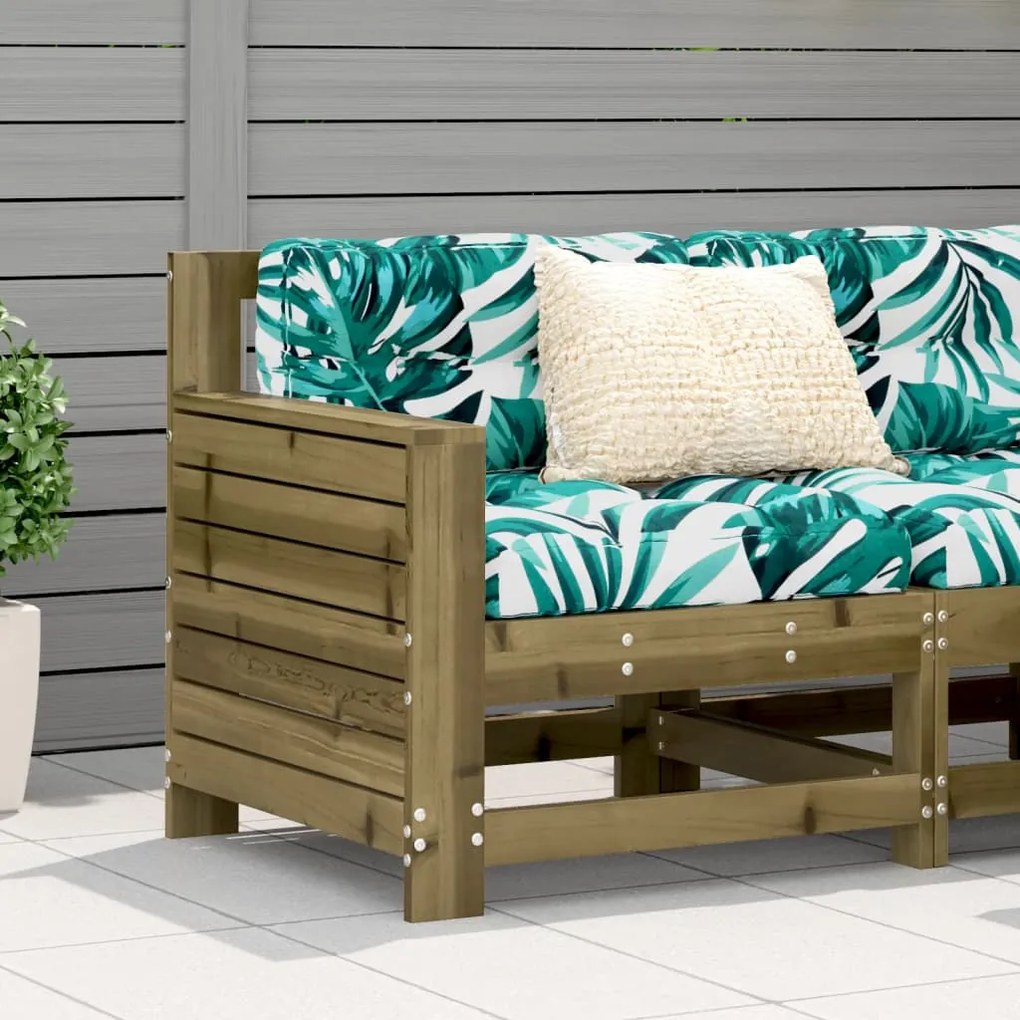 vidaXL Canapea cu cotieră de grădină, 69x62x70,5 cm, lemn pin tratat