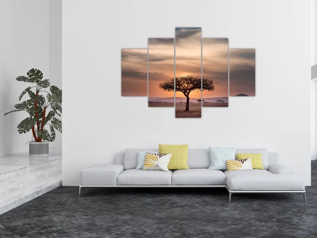 Tablou apusului de soare în Tanzania (150x105 cm)