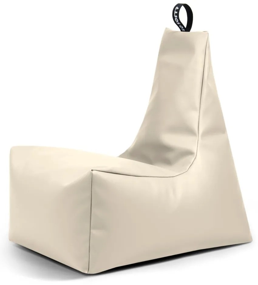Fotoliu bean bag bej cu tapițerie din imitație de piele Icy L – So Soft?