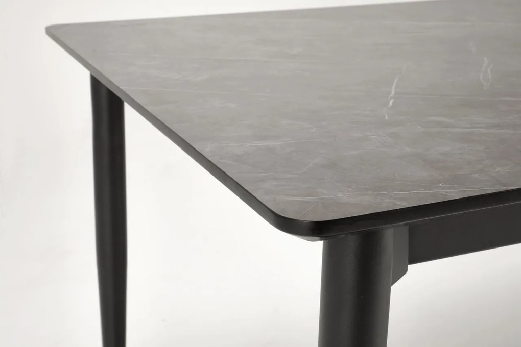 Masa extensibila Charles marmura gri/negru L180-260 cm