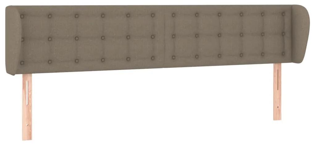3117596 vidaXL Tăblie de pat cu aripioare gri taupe 183x23x78/88 cm textil
