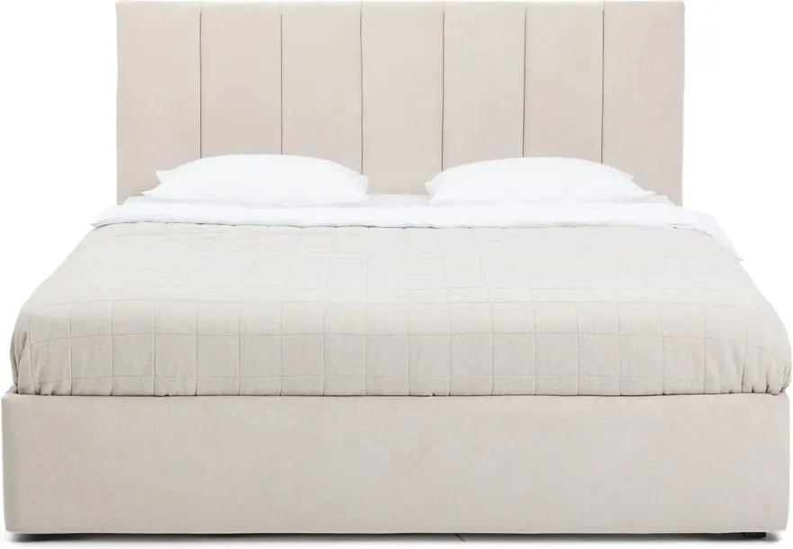 Pat dublu tapițat bej cu spațiu de depozitare cu saltea/ somieră 180x200 cm Thessa Bold Line - Bonami Selection