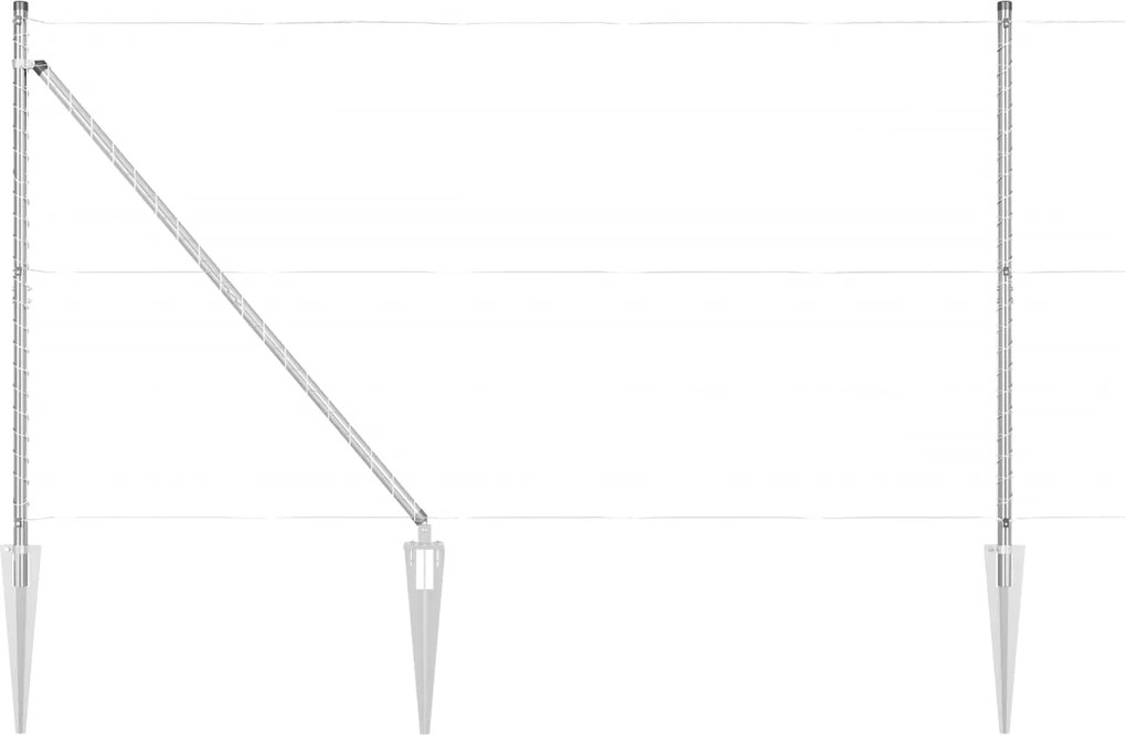 vidaXL Stâlp de gard. 52 pcs Gri 3,2 x 3,2 x 205 cm