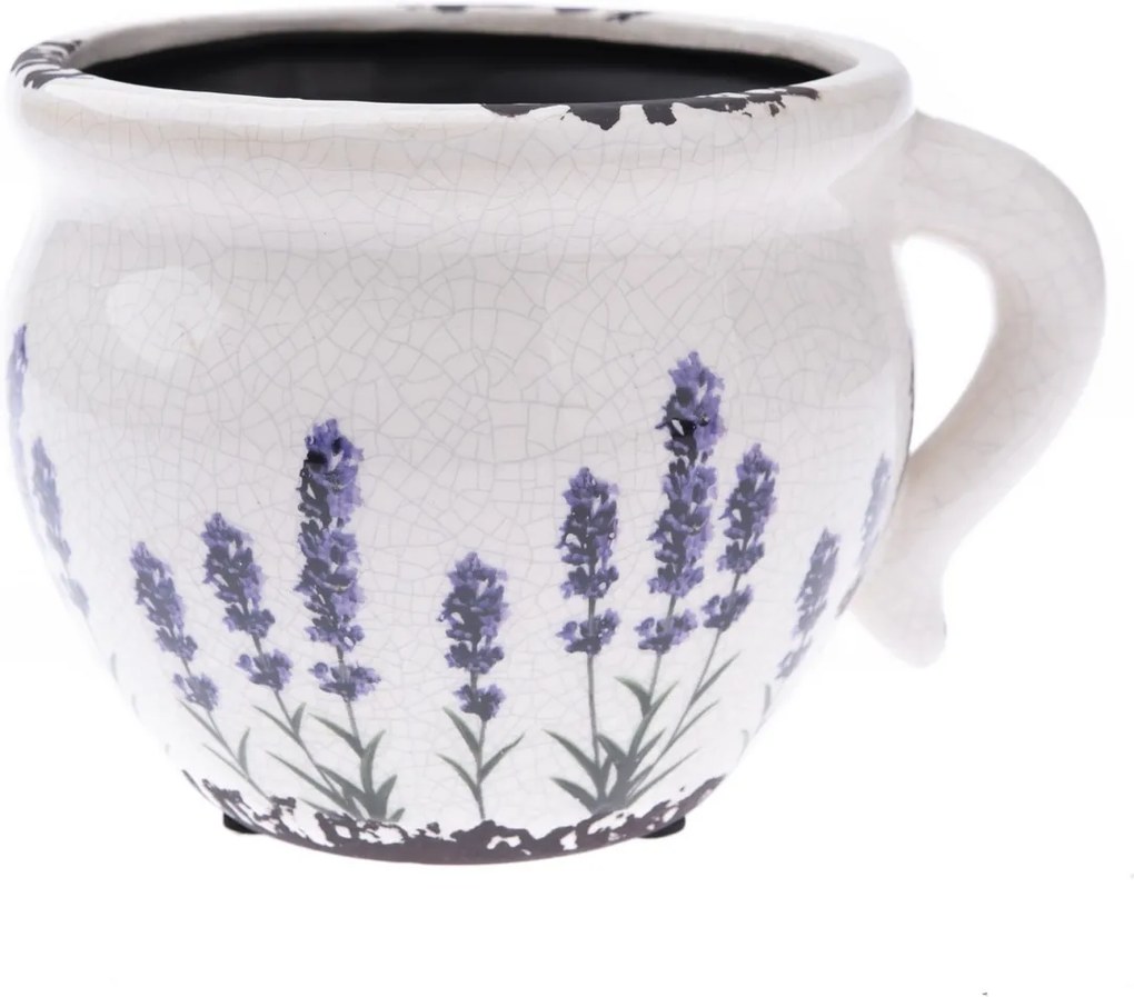 Recipient ceramic ghiveci Lavandă antic, 14x 12 x 9,5 cm