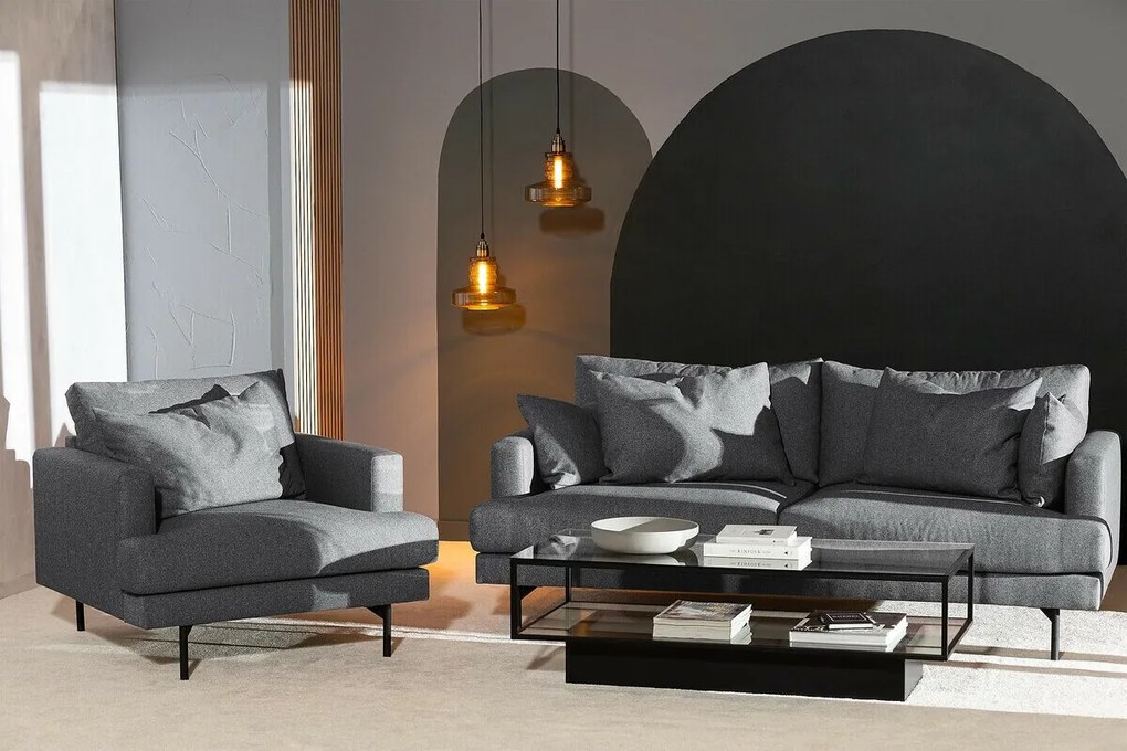Set mobilier tapițat Seattle T105Gri, Tapiterie, Picioare: Metal